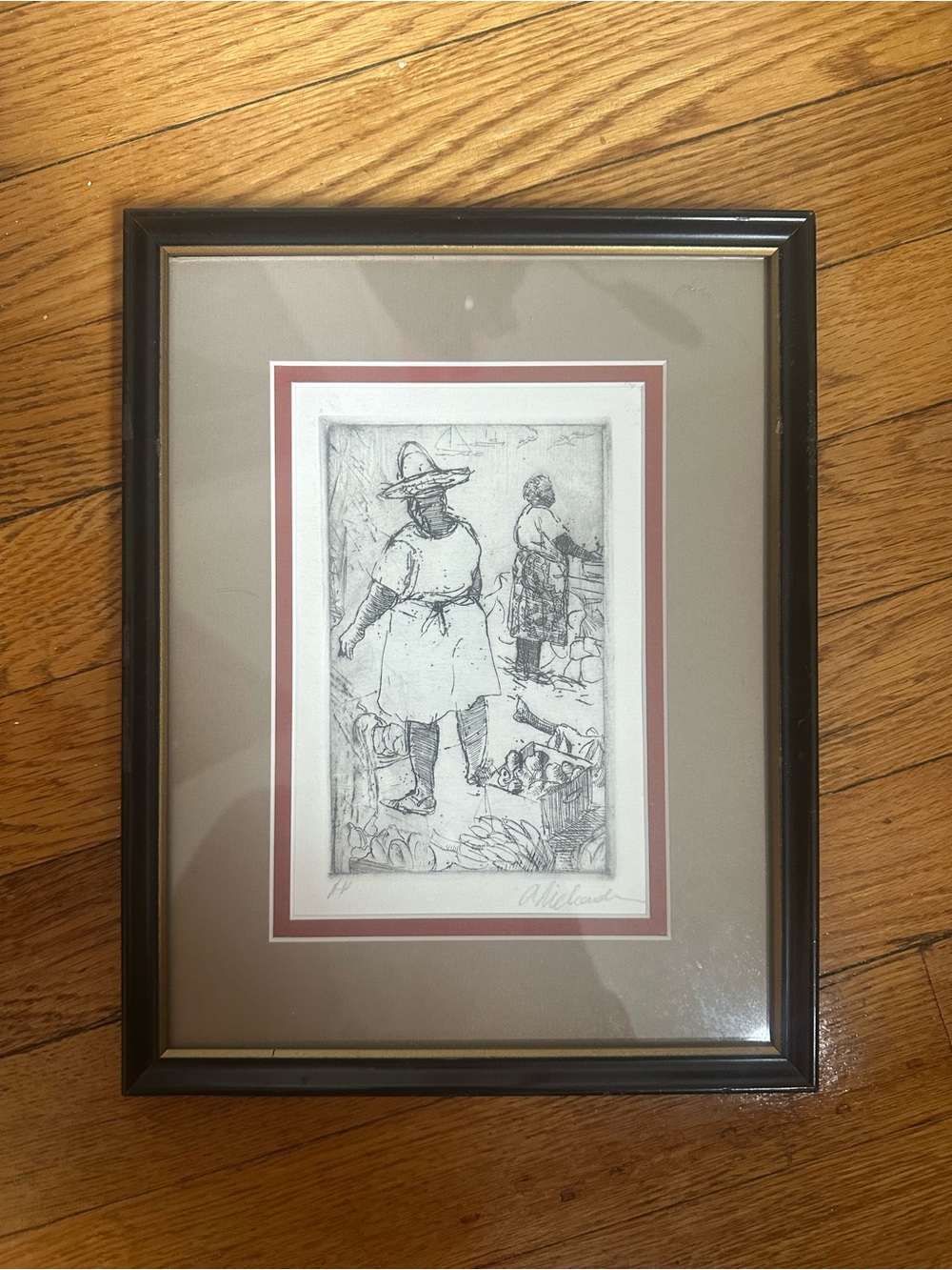 Vintage Intaglio Print
